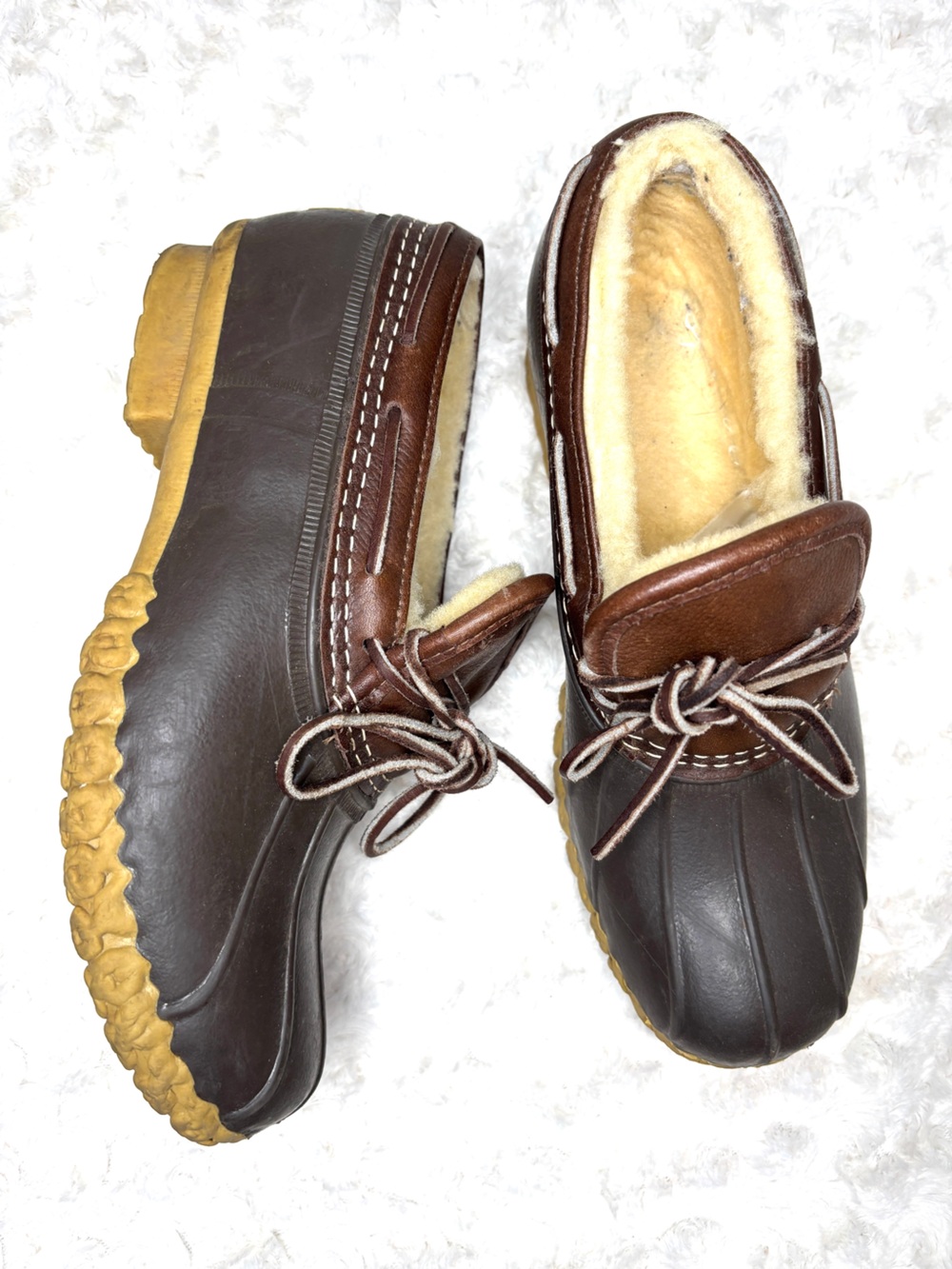 L.L. Bean Sherpa Lined Rubber Mocs Duck Boot Women’s 8